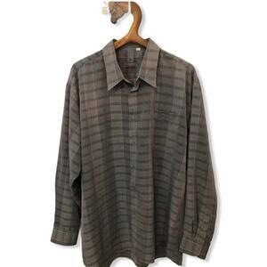 Carlioni Men’s Plaid Button Front Custom Dress Shirt-46